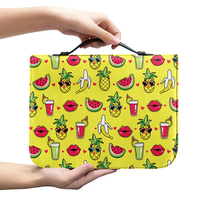 Cartoon Tropical Pattern Print Leather Bible Cover