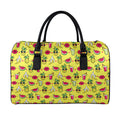 Cartoon Tropical Pattern Print Leather Duffel Bag