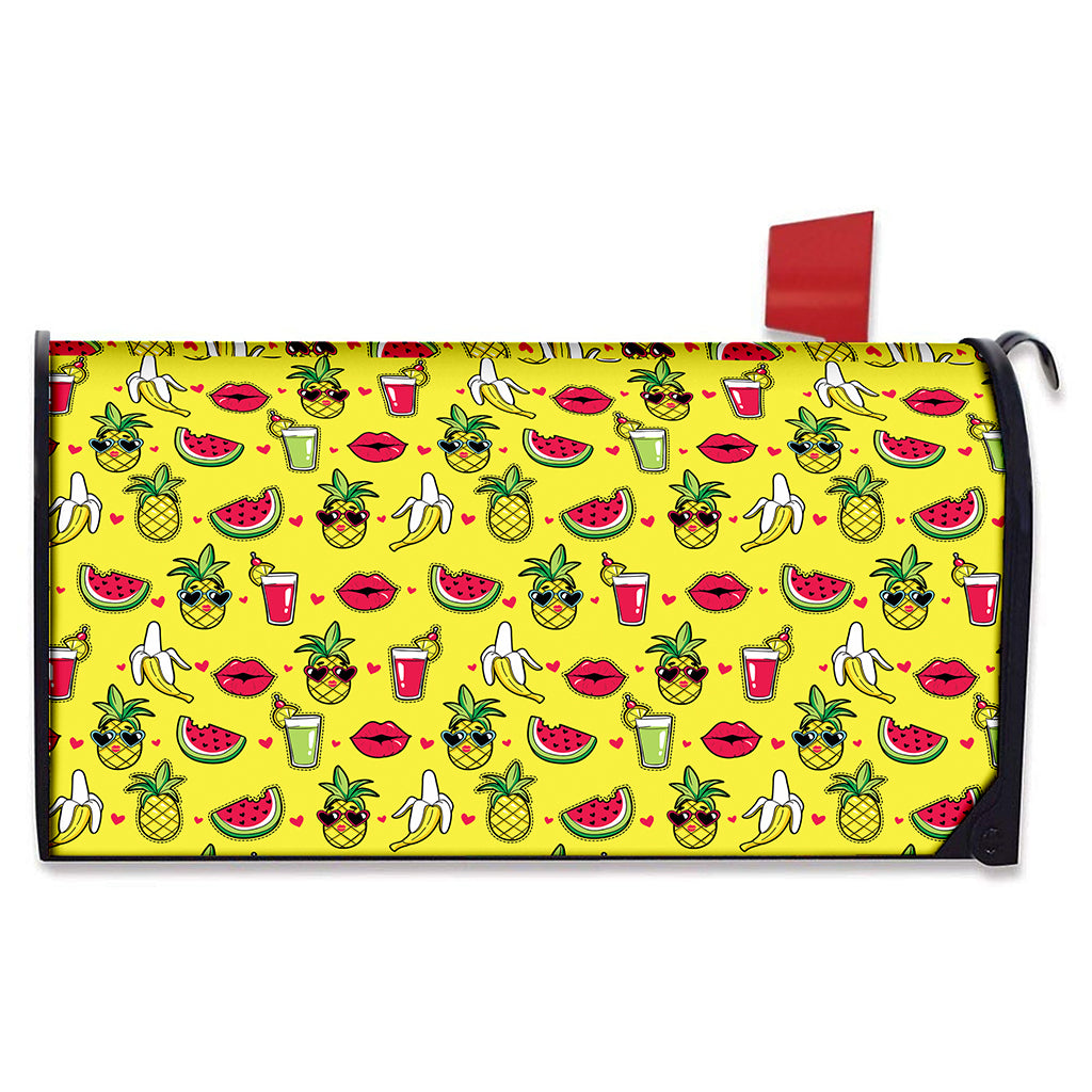 Cartoon Tropical Pattern Print Mailbox Cover