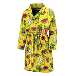 Cartoon Tropical Pattern Print Men's Bathrobe