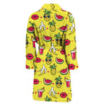Cartoon Tropical Pattern Print Men's Bathrobe