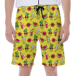 Cartoon Tropical Pattern Print Men's Beach Shorts