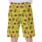 Cartoon Tropical Pattern Print Men's Beach Shorts