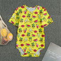 Cartoon Tropical Pattern Print Men's Bodysuit