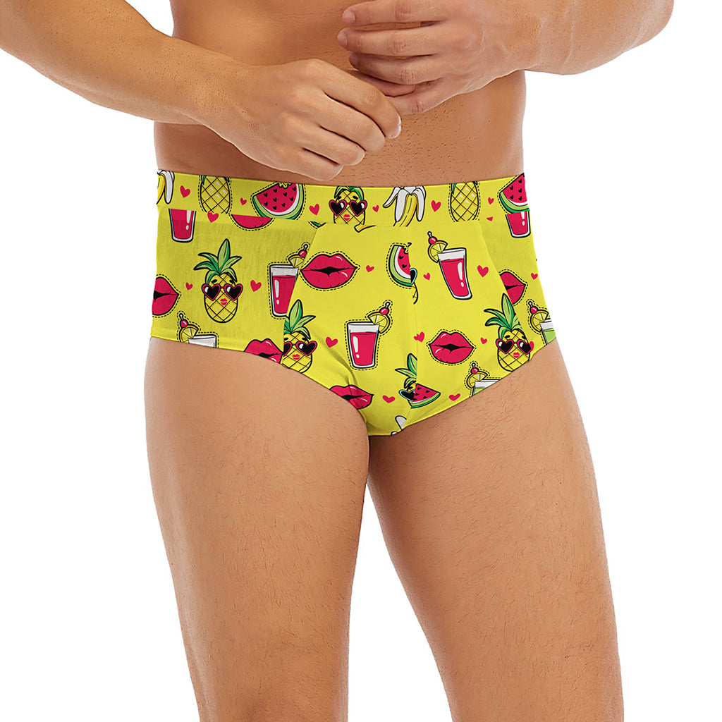 Cartoon Tropical Pattern Print Men's Briefs