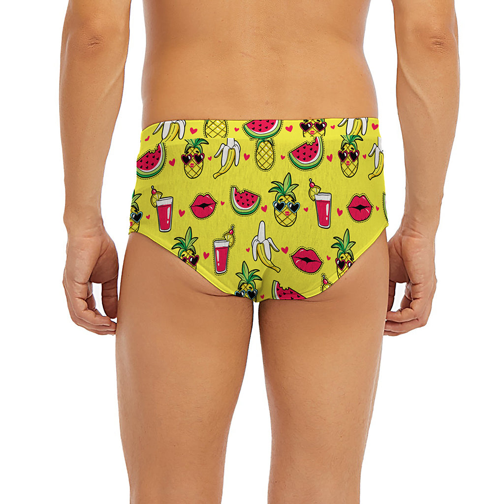 Cartoon Tropical Pattern Print Men's Briefs