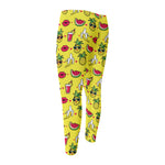 Cartoon Tropical Pattern Print Men's Compression Pants