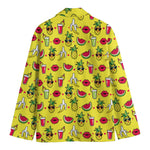 Cartoon Tropical Pattern Print Men's Cotton Blazer