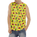 Cartoon Tropical Pattern Print Men's Fitness Tank Top