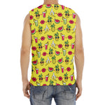Cartoon Tropical Pattern Print Men's Fitness Tank Top