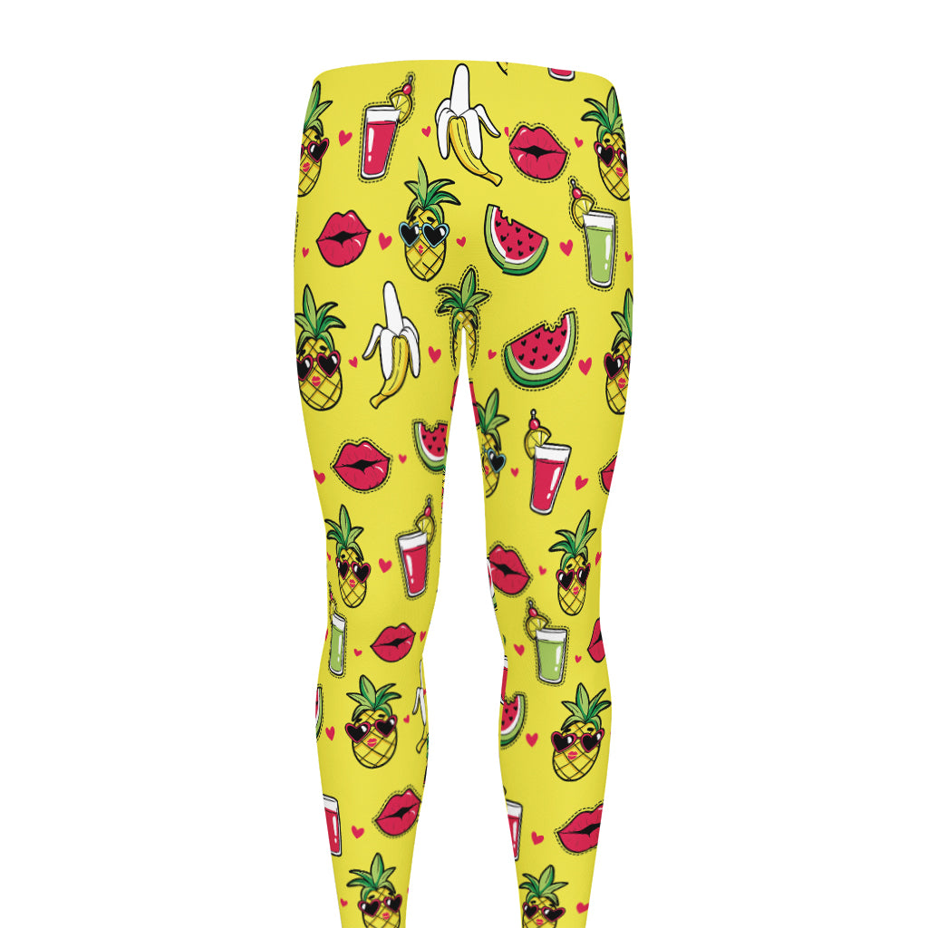 Cartoon Tropical Pattern Print Men's leggings