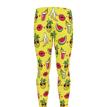 Cartoon Tropical Pattern Print Men's leggings
