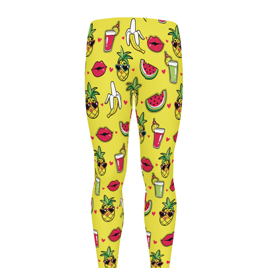 Cartoon Tropical Pattern Print Men's leggings