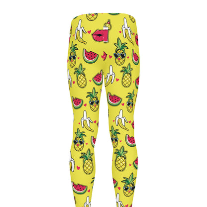 Cartoon Tropical Pattern Print Men's leggings