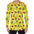 Cartoon Tropical Pattern Print Men's Long Sleeve T-Shirt