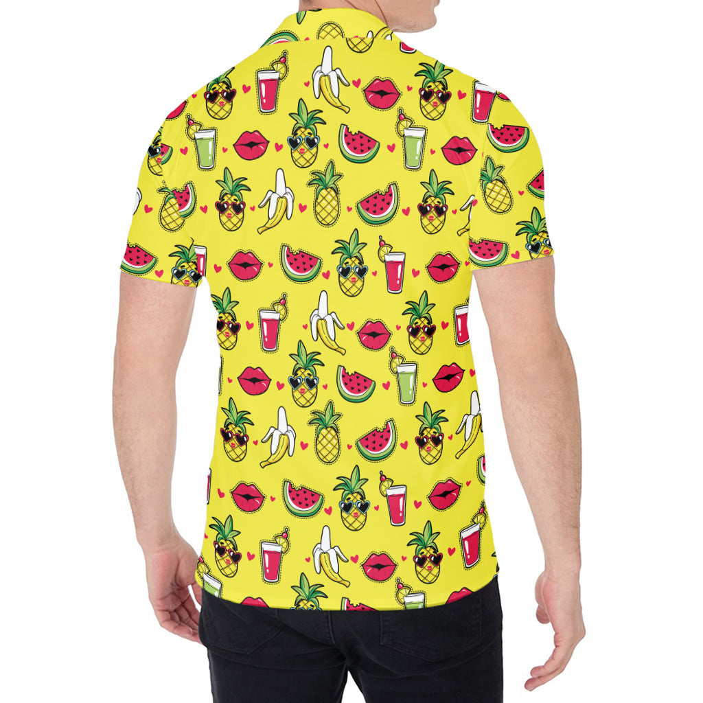 Cartoon Tropical Pattern Print Men's Shirt