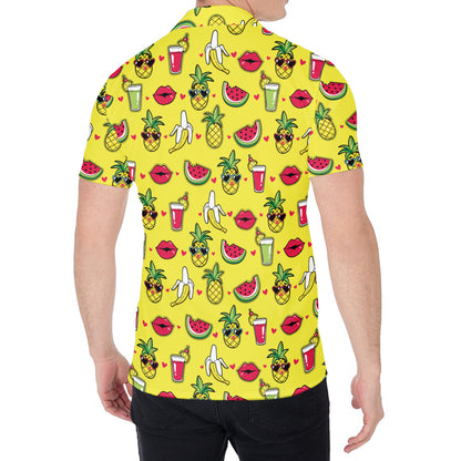 Cartoon Tropical Pattern Print Men's Shirt