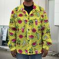 Cartoon Tropical Pattern Print Men's Shirt Jacket