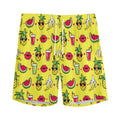 Cartoon Tropical Pattern Print Men's Athletic Shorts