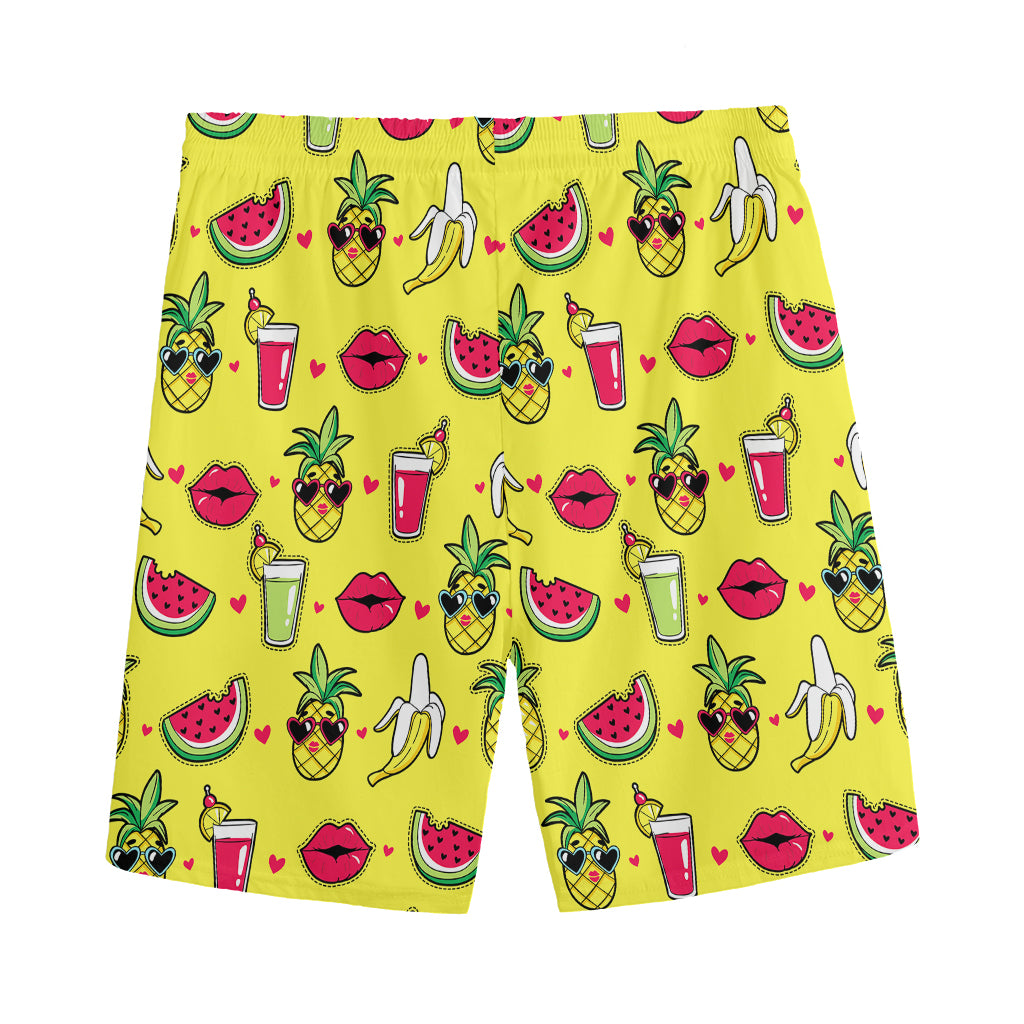 Cartoon Tropical Pattern Print Men's Sports Shorts