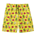 Cartoon Tropical Pattern Print Men's Swim Trunks