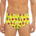 Cartoon Tropical Pattern Print Men's Triangle Swim Briefs