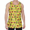 Cartoon Tropical Pattern Print Men's Velvet Tank Top
