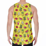 Cartoon Tropical Pattern Print Men's Velvet Tank Top