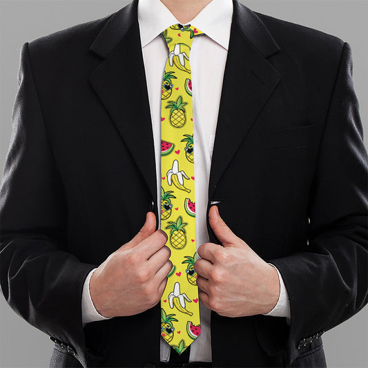 Cartoon Tropical Pattern Print Necktie