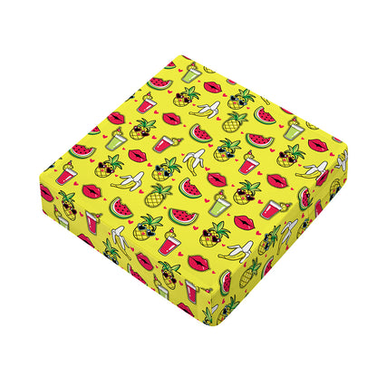Cartoon Tropical Pattern Print Outdoor Seat Cushion Cover