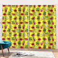 Cartoon Tropical Pattern Print Pencil Pleat Curtains