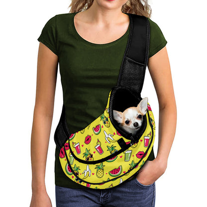 Cartoon Tropical Pattern Print Pet Sling Carrier