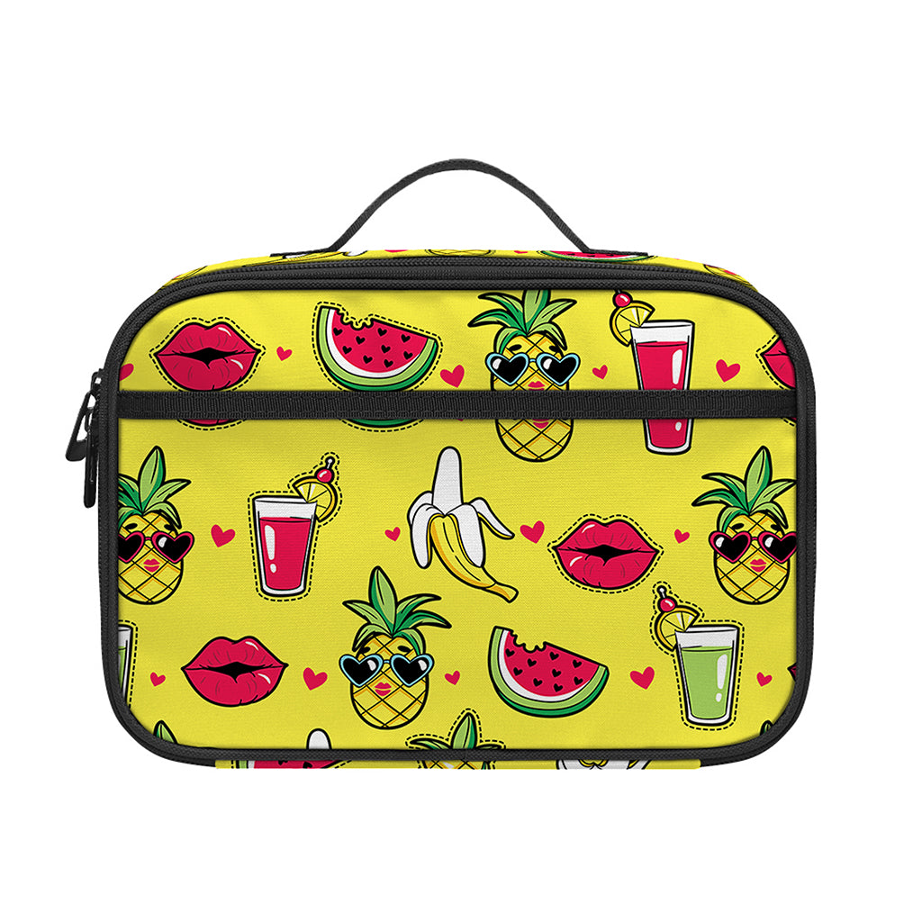 Cartoon Tropical Pattern Print Portable Lunch Bag