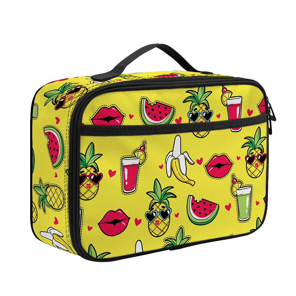 Cartoon Tropical Pattern Print Portable Lunch Bag
