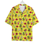 Cartoon Tropical Pattern Print Rayon Hawaiian Shirt