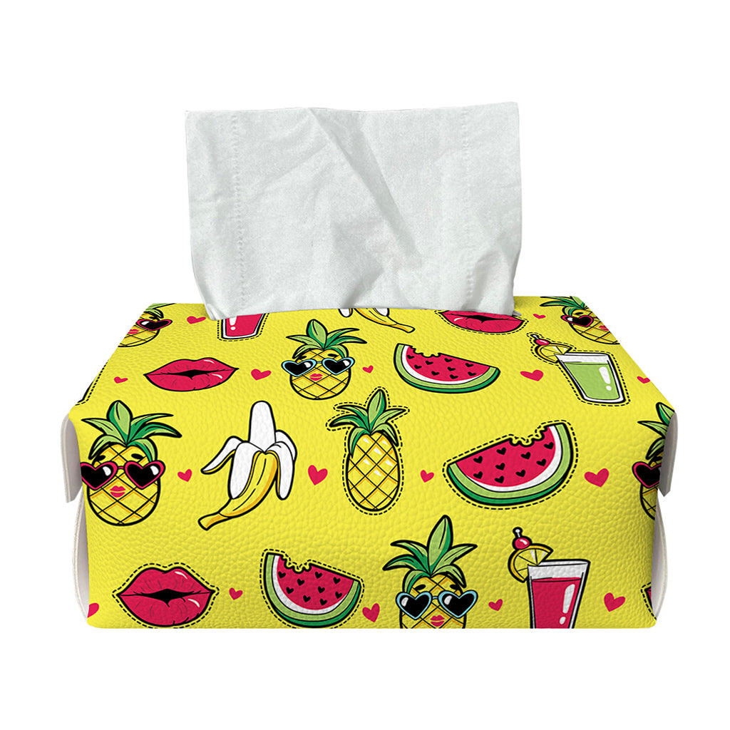 Cartoon Tropical Pattern Print Rectangle Tissue Box Cover