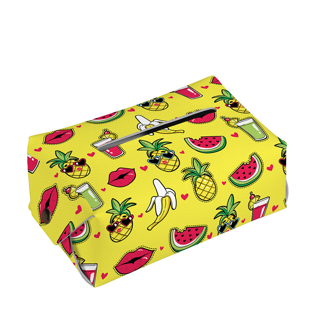 Cartoon Tropical Pattern Print Rectangle Tissue Box Cover