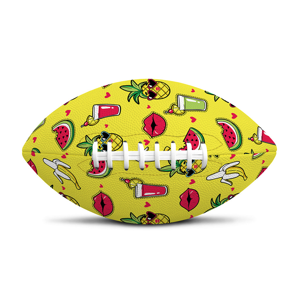 Cartoon Tropical Pattern Print Rugby Ball