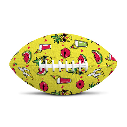 Cartoon Tropical Pattern Print Rugby Ball