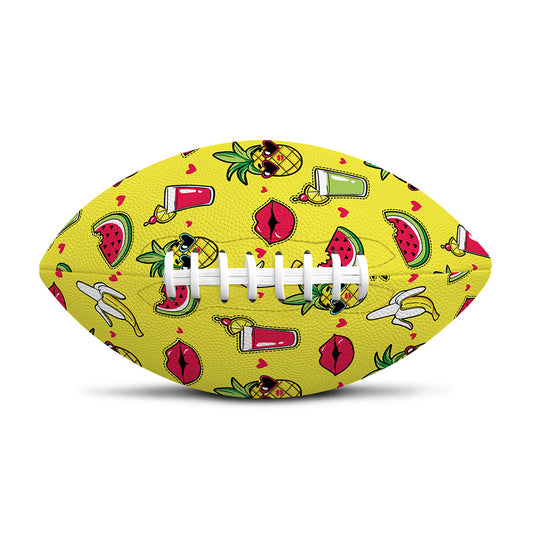 Cartoon Tropical Pattern Print Rugby Ball