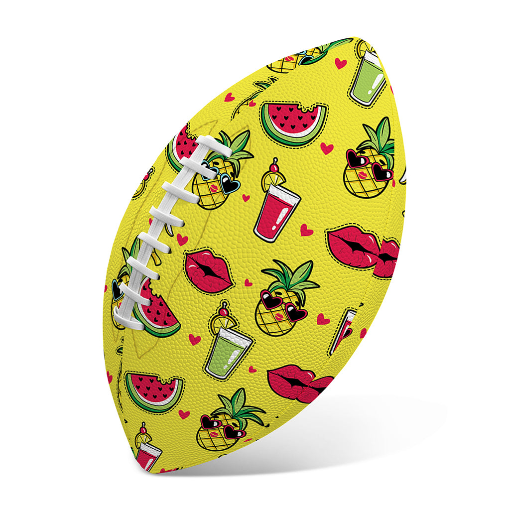 Cartoon Tropical Pattern Print Rugby Ball