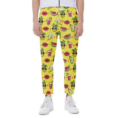 Cartoon Tropical Pattern Print Scuba Joggers