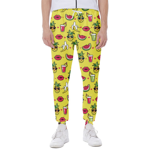 Cartoon Tropical Pattern Print Scuba Joggers