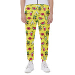 Cartoon Tropical Pattern Print Scuba Joggers