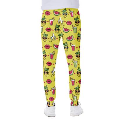 Cartoon Tropical Pattern Print Scuba Joggers