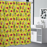 Cartoon Tropical Pattern Print Shower Curtain