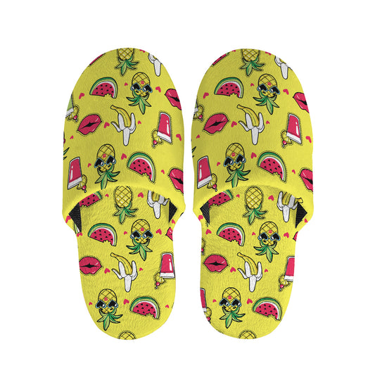 Cartoon Tropical Pattern Print Slippers
