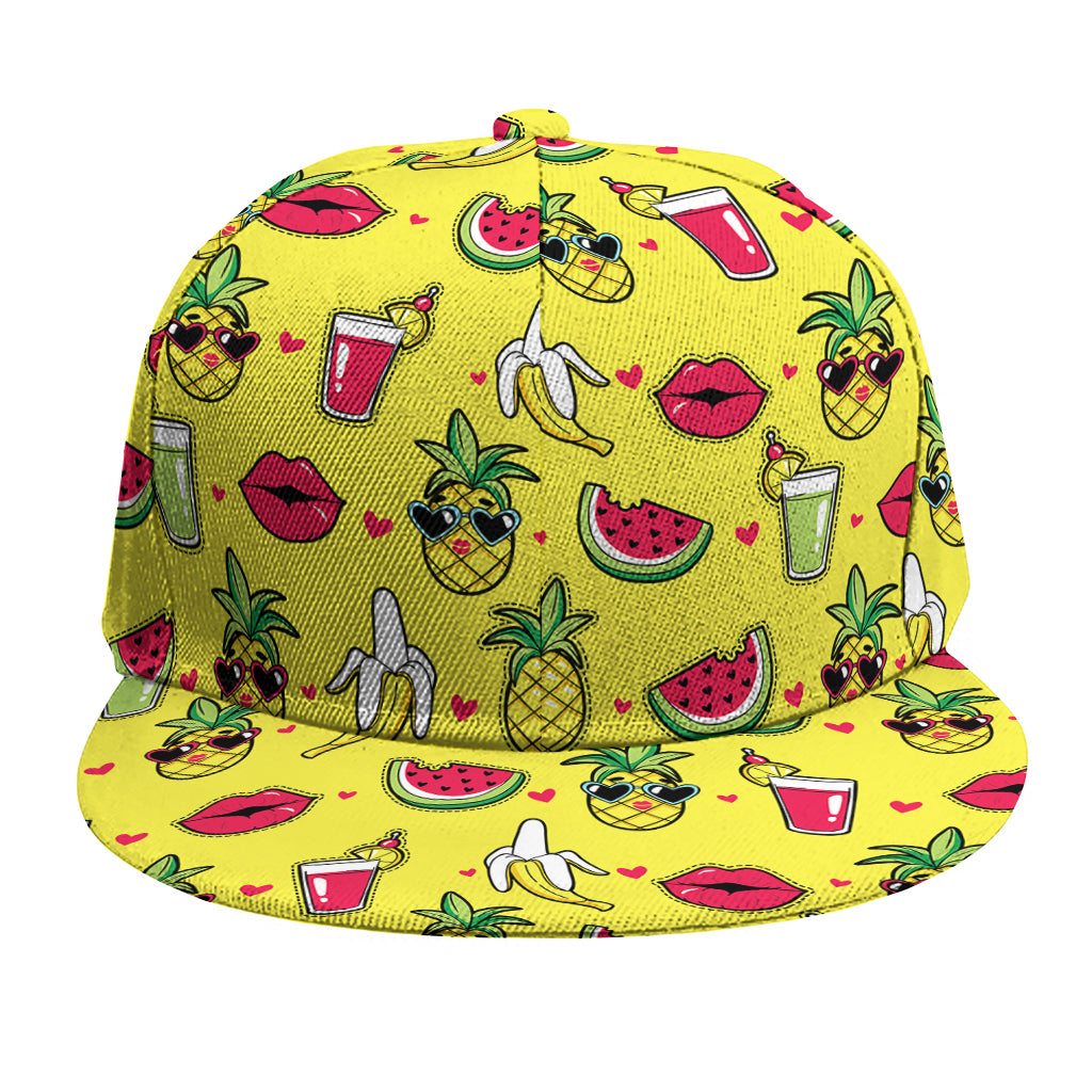 Cartoon Tropical Pattern Print Snapback Cap