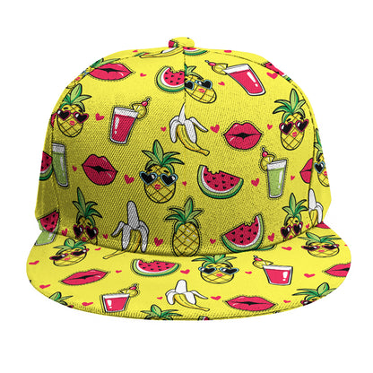 Cartoon Tropical Pattern Print Snapback Cap