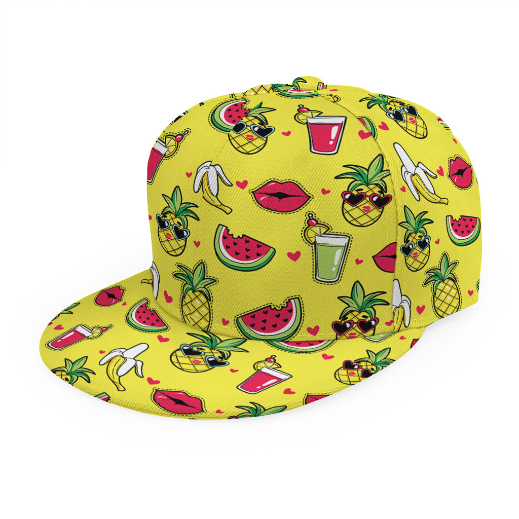 Cartoon Tropical Pattern Print Snapback Cap